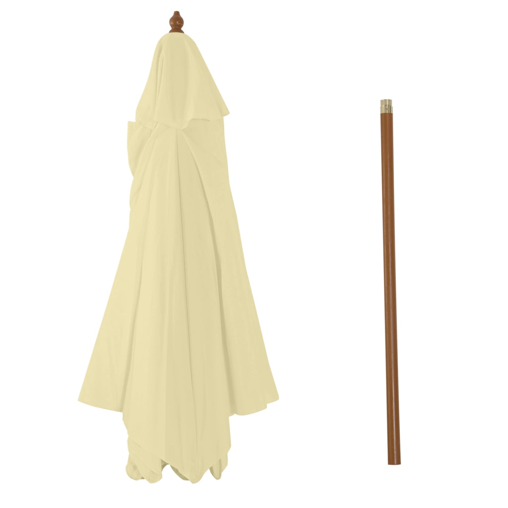 Ombrellone da Giardino 2.5x2.3 m ¨C zephmum ¨C Legno e Poliestere, Beige