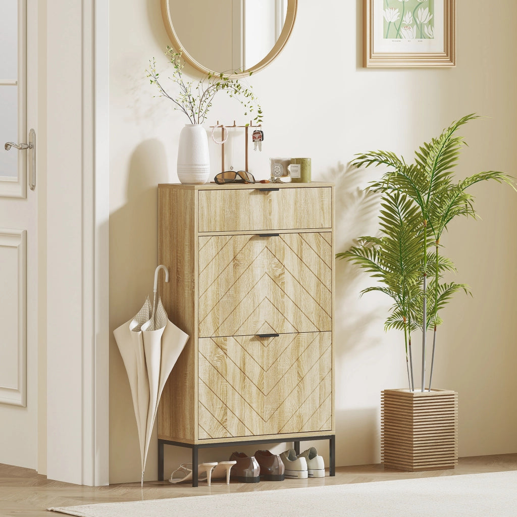 Armadio per scarpe con cassetti e ripiani ¨C Zephmum ¨C Robe 60x24x105.5 cm