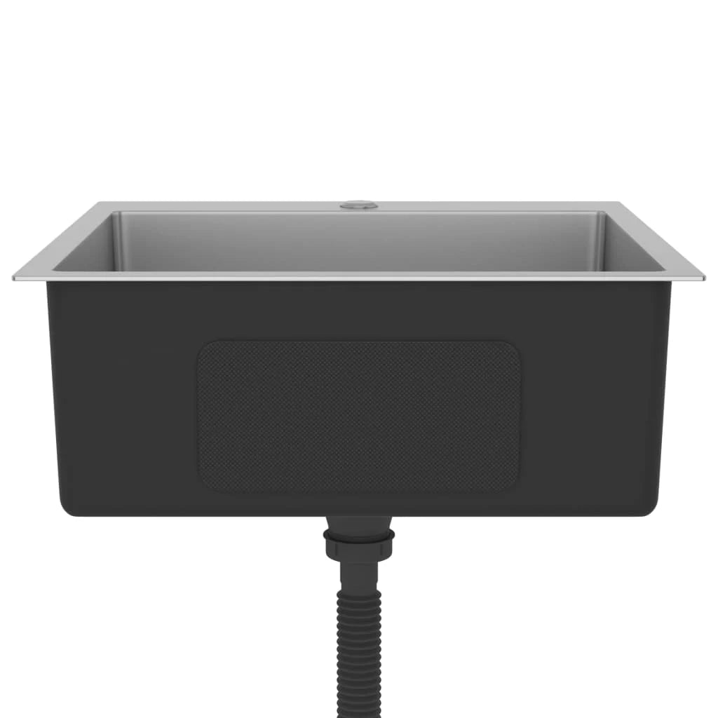 Lavello da cucina fatto a mano 53 x 50 cm acciaio inox argento 02_0002459