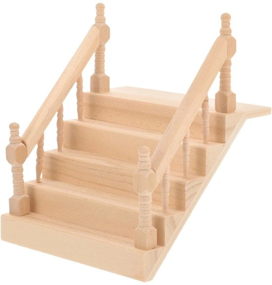 Accessori per Poppenhuis - Miniatuur Ladder in Legno - Model Duraturo - Resistente ai Colpi - Finitura Eccellente - Miniatuur Scale