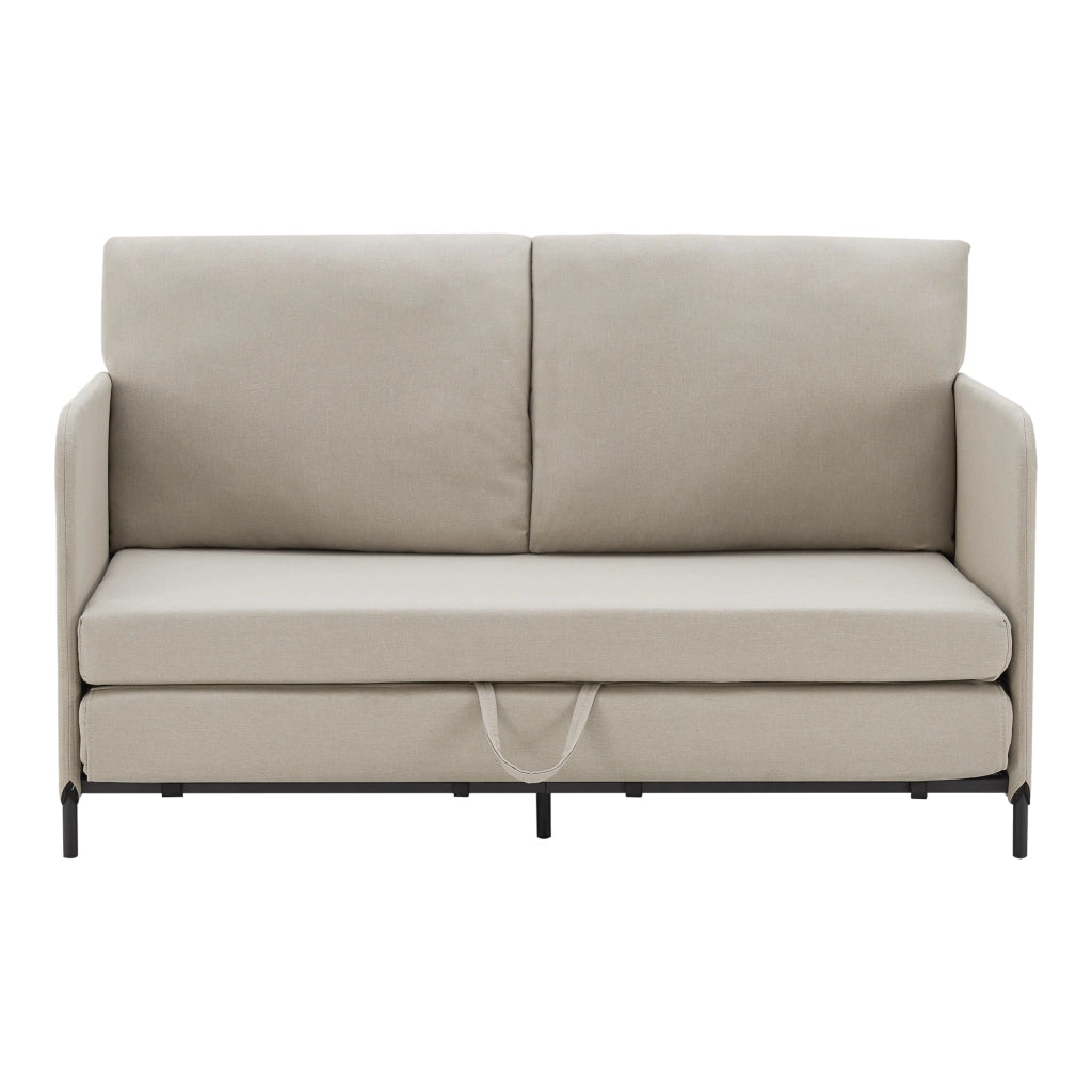 Divano Letto Estensibile Soini 1 Piazza e Mezza 120 x 186 cm Beige [en.casa]