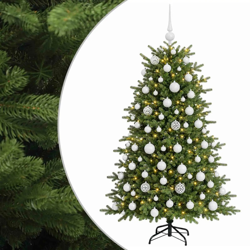 Albero di Natale artificiale con palline 210 cm 300 LED 3467108