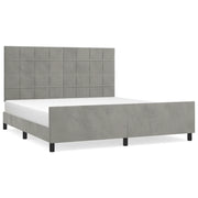 Letto matrimoniale | Letto per adulti | Giroletto senza Materasso Grigio Chiaro 160x200 cm Velluto