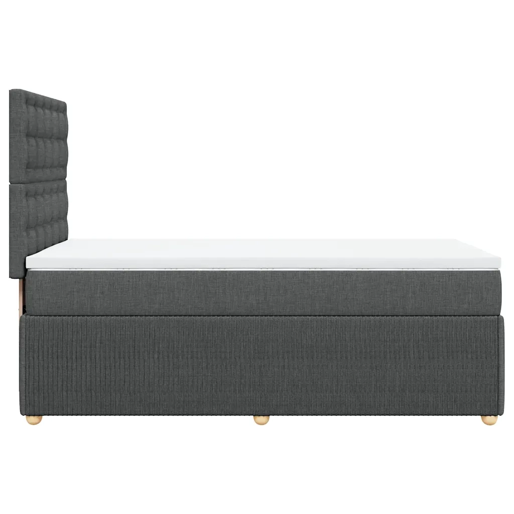 Giroletto a Molle con Materasso Grigio Scuro 100x200 cm Tessuto