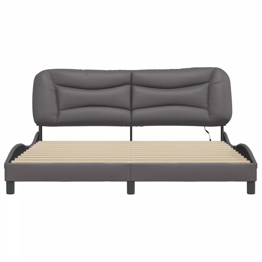 Giroletto con LED senza Materasso-Struttura Letto Hvar Grigio 180x200 cm