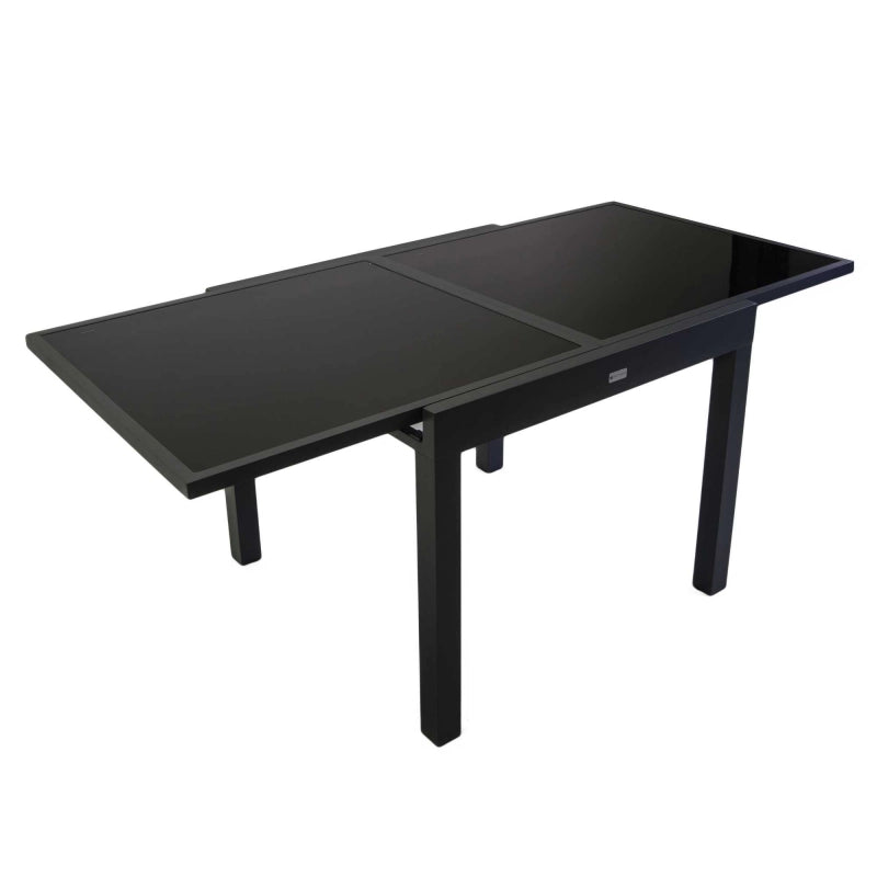 Tavolo alluminio boise allungabile antracite quadro cm 90/180x90h75