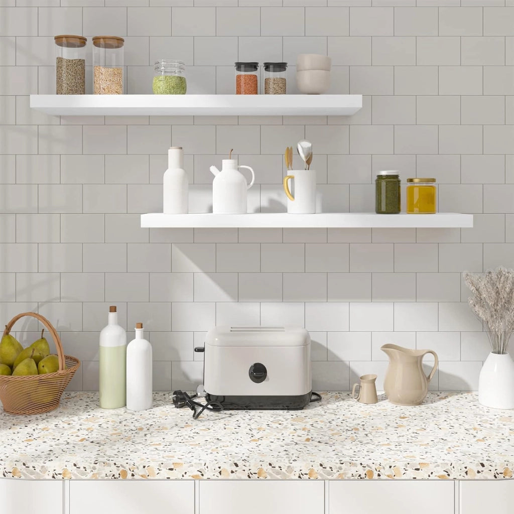 Mensola da Parete, Mensola da Muro, Legno MDF, Nera, Set di 2, per Cucina, Bagno, Soggiorno, ECC RG9317sz-2