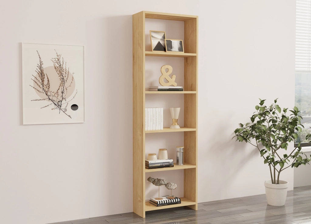 Libreria in legno "New" - 50 x 19 x 160 cm - Rovere