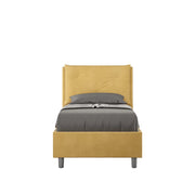 Letto singolo senza rete imbottito 80x190 microfibra ocra Appia