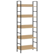 Libreria a 5 Ripiani Rovere 60x27,6x158,5 cm in Truciolato