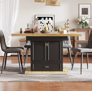 Tavolo da pranzo 110x80x75 cm estensibile con vano contenitore in MDF e metallo naturale