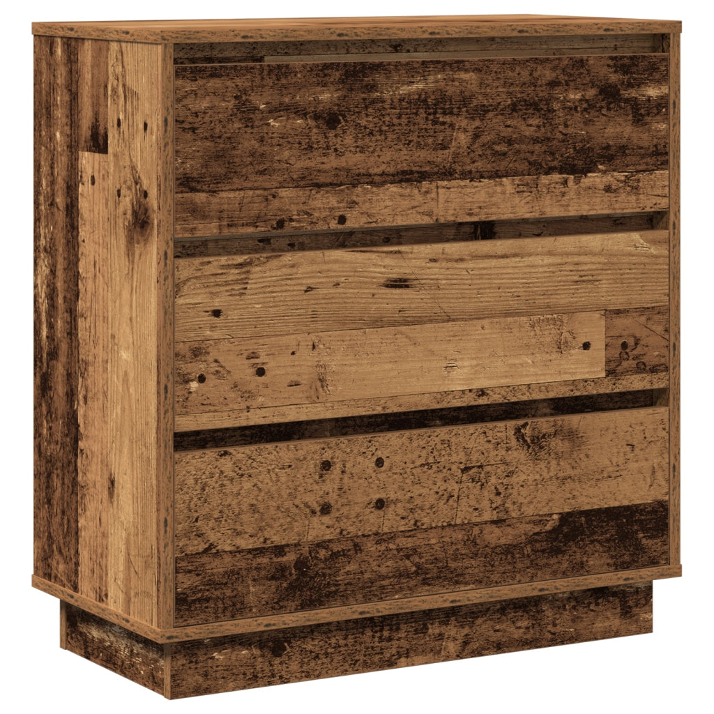 Comodino  con LED in Legno Antico 71x34,5x75 cm in Legno Ingenerizzato