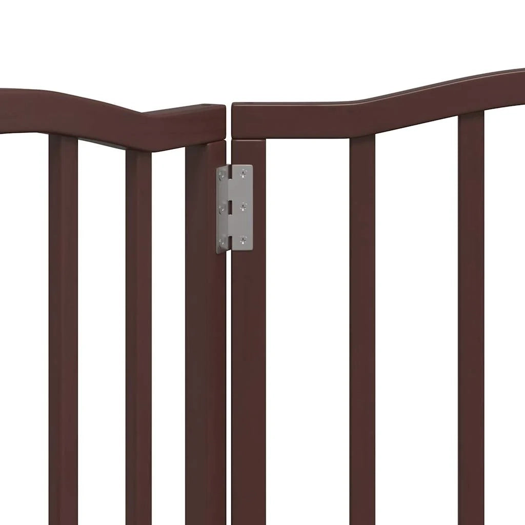 Cancelletto di sicurezza pieghevole per cani a 3 pannelli 150 cm legno di pioppo marrone 02_0023063