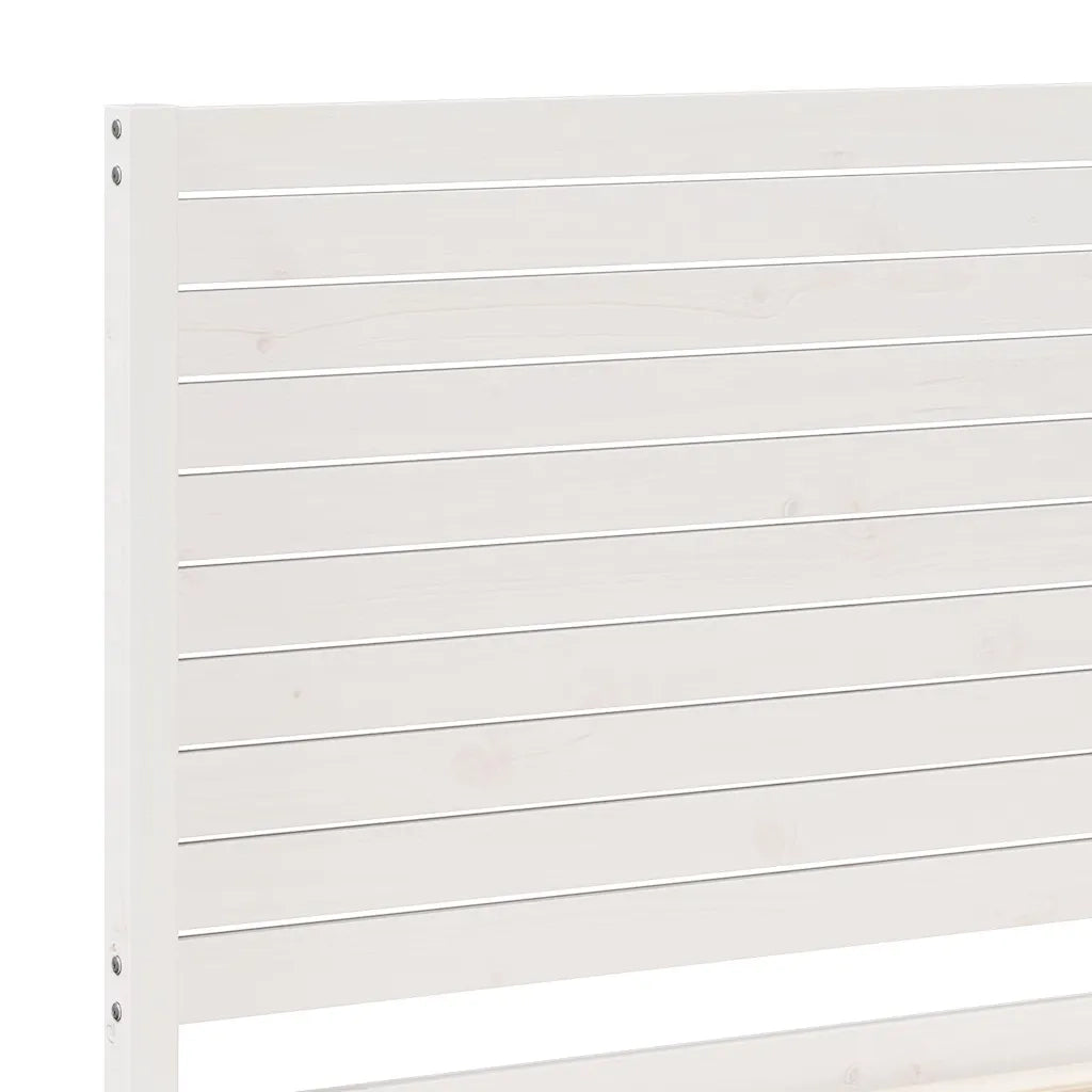 Giroletto Extra Lungo senza Materasso-Struttura Letto Bianco 200x220cm Massello 986516
