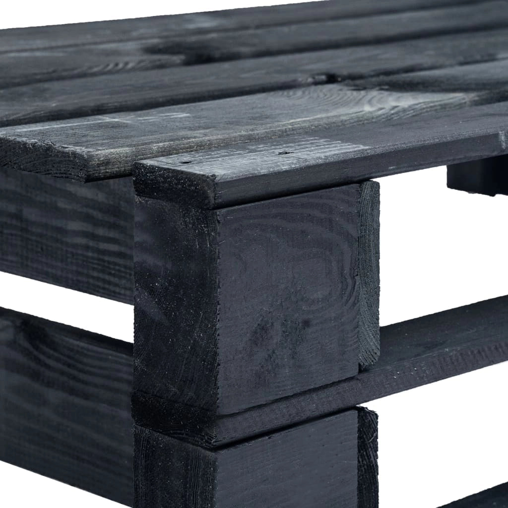 Panca da giardino mobili da esterno per patio terrazza angolare pallet da giardino 110 x 65 x 55 cm legno nero 02_0011135