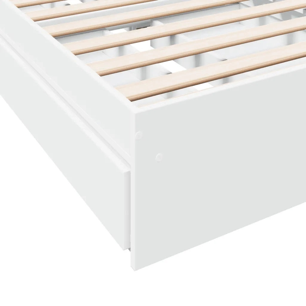 Giroletto con Cassetti Bianco 90x200 cm in Legno Multistrato