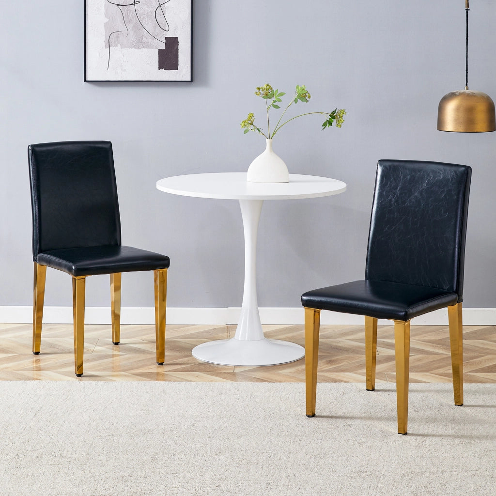 SEDIA Set da 2 pezzi 90 cm Nero/Oro in PU e metallo