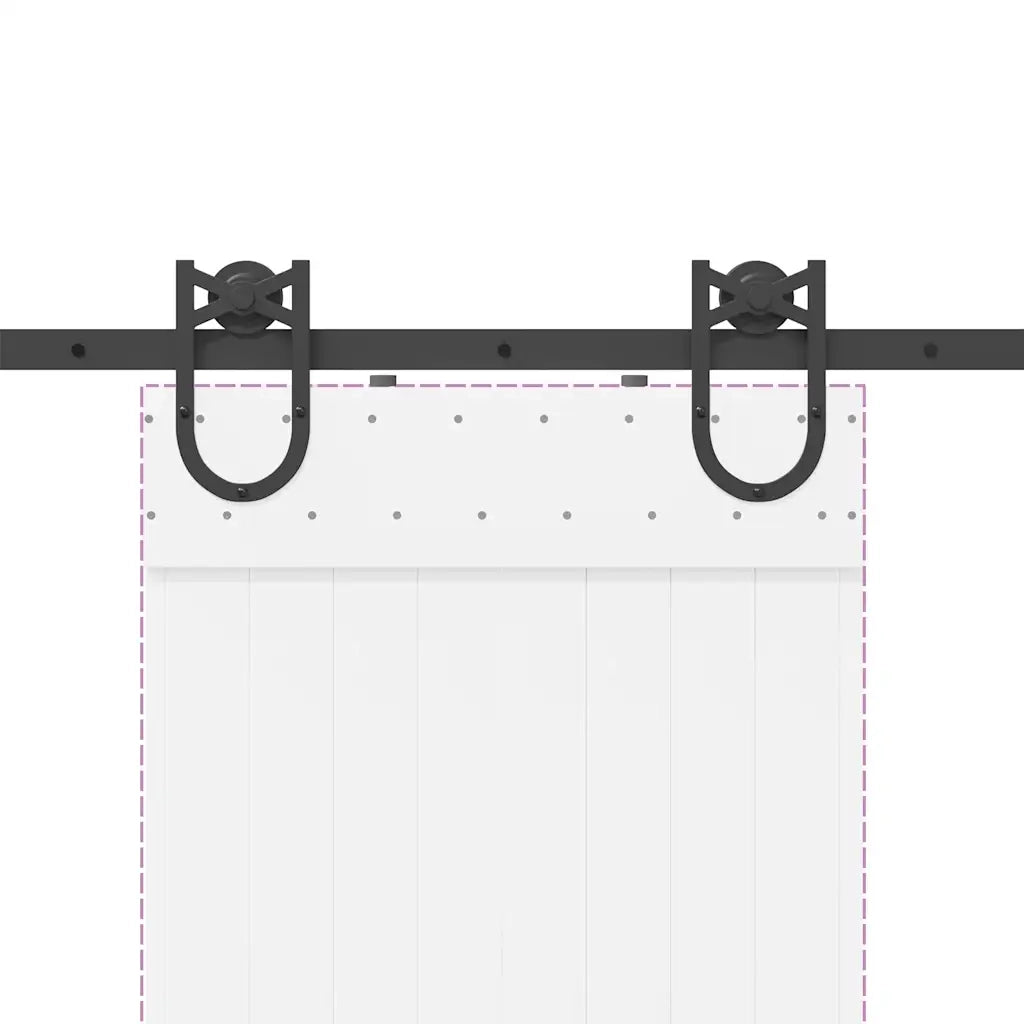 Kit di Binari per Porte Scorrevoli 200 cm Acciaio Nero 4009733