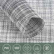 Set di 4 piatti da tavolo rotondi in PVC da 35 cm - Antiscivolo - Resistente al calore - Lavabile - Adatto per tavolo da pranzo