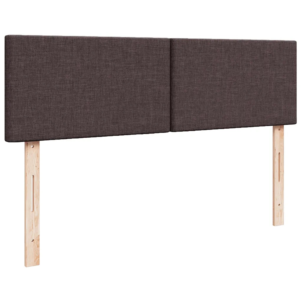 Pouf Letto con Materasso Marrone Scuro 140x190 cm in Tessuto