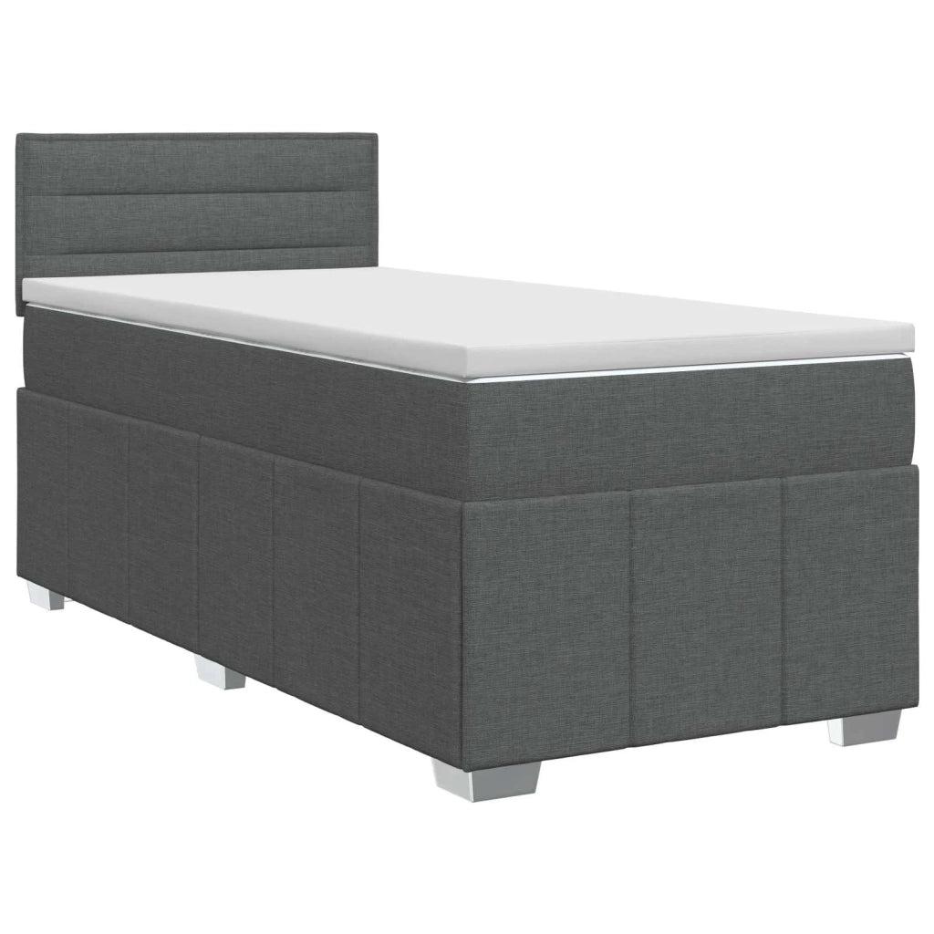 Letto box spring con materasso Grigio Scuro 80 x 200 cm Tessuto 3451074