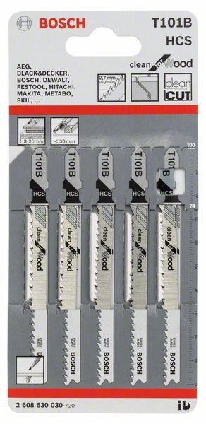 2608630030 - Set 5 lame per seghetto alternativo T 101 B Clean for Wood