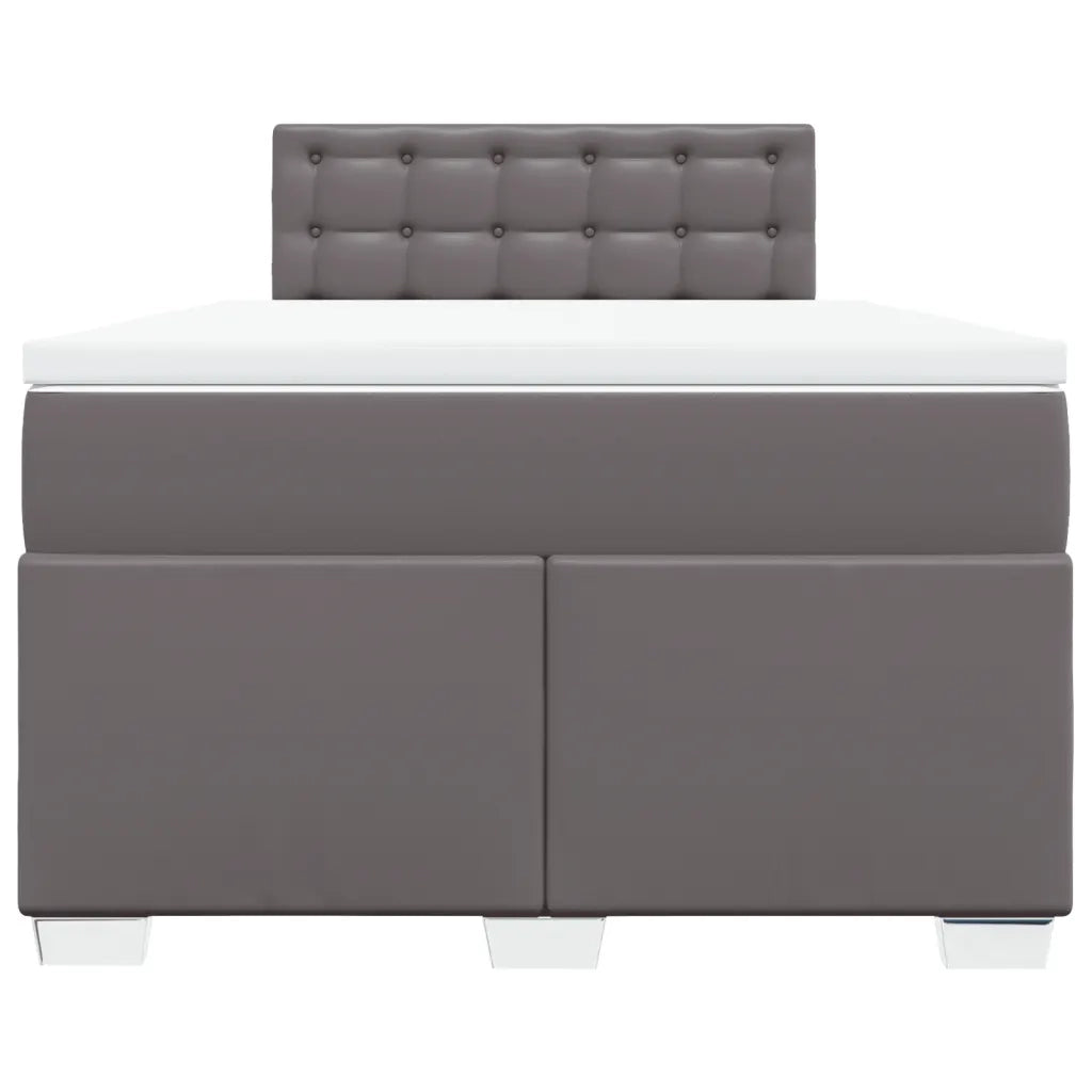Giroletto a Molle con Materasso Grigio 120x200 cm in Similpelle