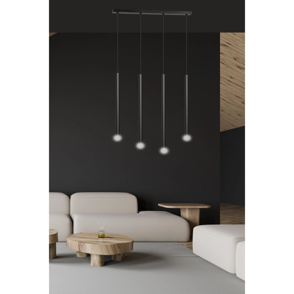 Lampada a sospensione Selter in acciaio nero opaco