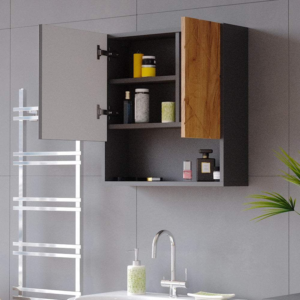 Vicco Specchio contenitore bagno Quercia dorata/antracite 54 x 55 cm