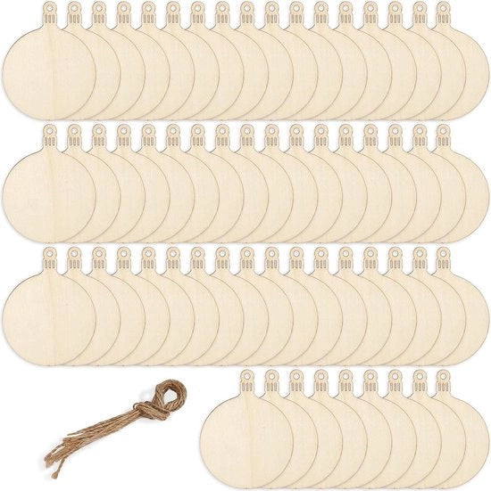 Decorazioni di Natale in Legno per Dipingere, Decorare e Appendere - Decorazione di Natale Fai da Te - Idee per la Decorazione di Natale - Personalizzabile Decorazione di Natale per Albero con Filo di Ferro