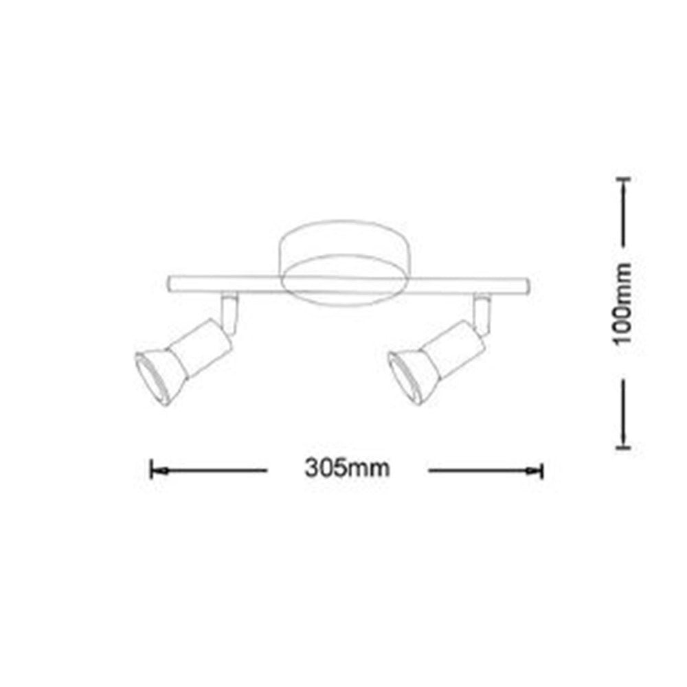 Trade Shop - Faretto Spot Led Orientabile Da Soffitto C72-b2 2xgu10 Max.10w Ip20 Bianco Design Moderno -