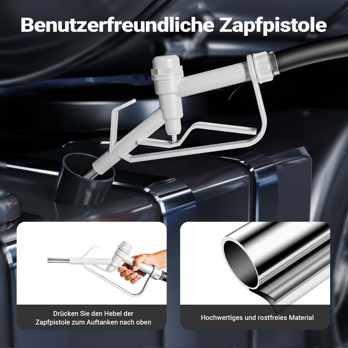 Serbatoio per trasporto gasolio e benzina da 60 l con pompa 75W da 14 l/min, serbatoio carburante portatile, contenitore mobile per carburante