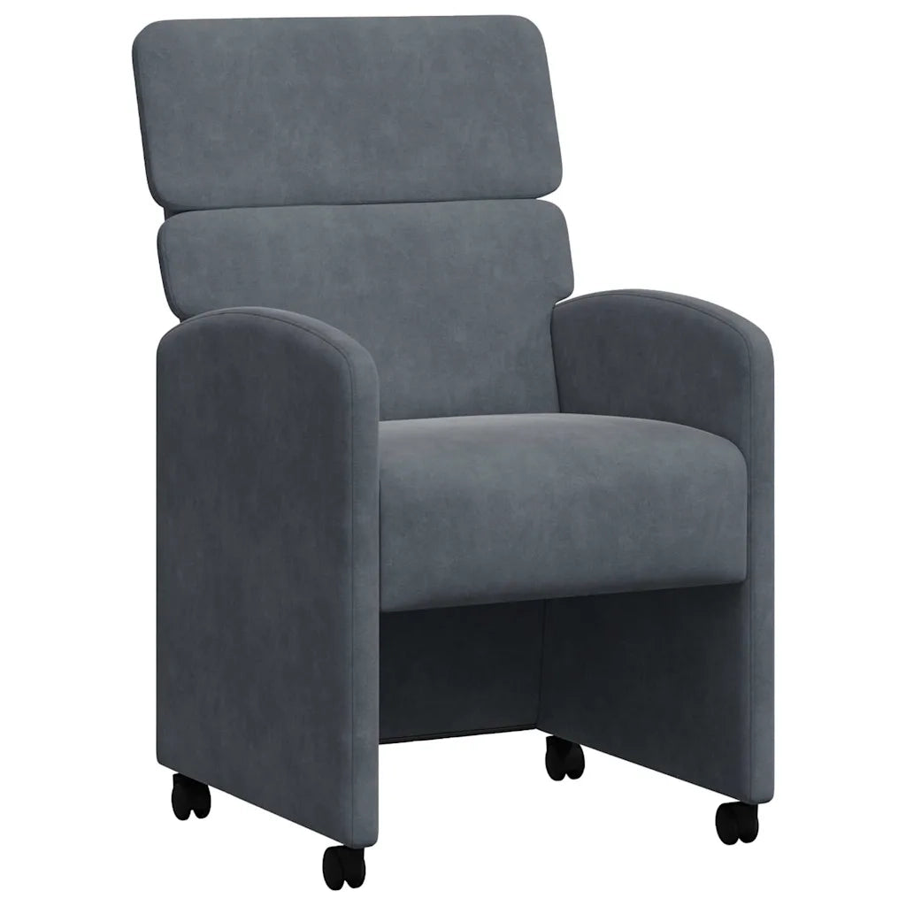Sedie da Pranzo con Ruote 2 pcs Grigio scuro 58 x 65 x 98 cm