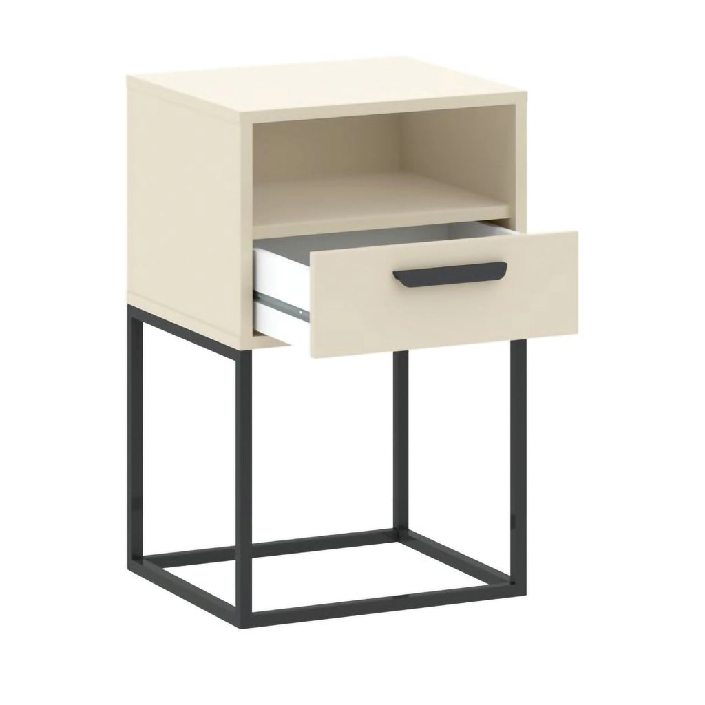 Lehadasa, Comodino un Cassetto, 40x39x65h cm Beige Cashmere