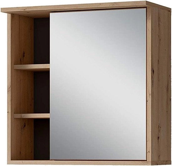 Specchio wellness con materiale in legno marrone - B 60 H 61 D 28 cm - Mobili per bagno - Armadio per la stanza da bagno