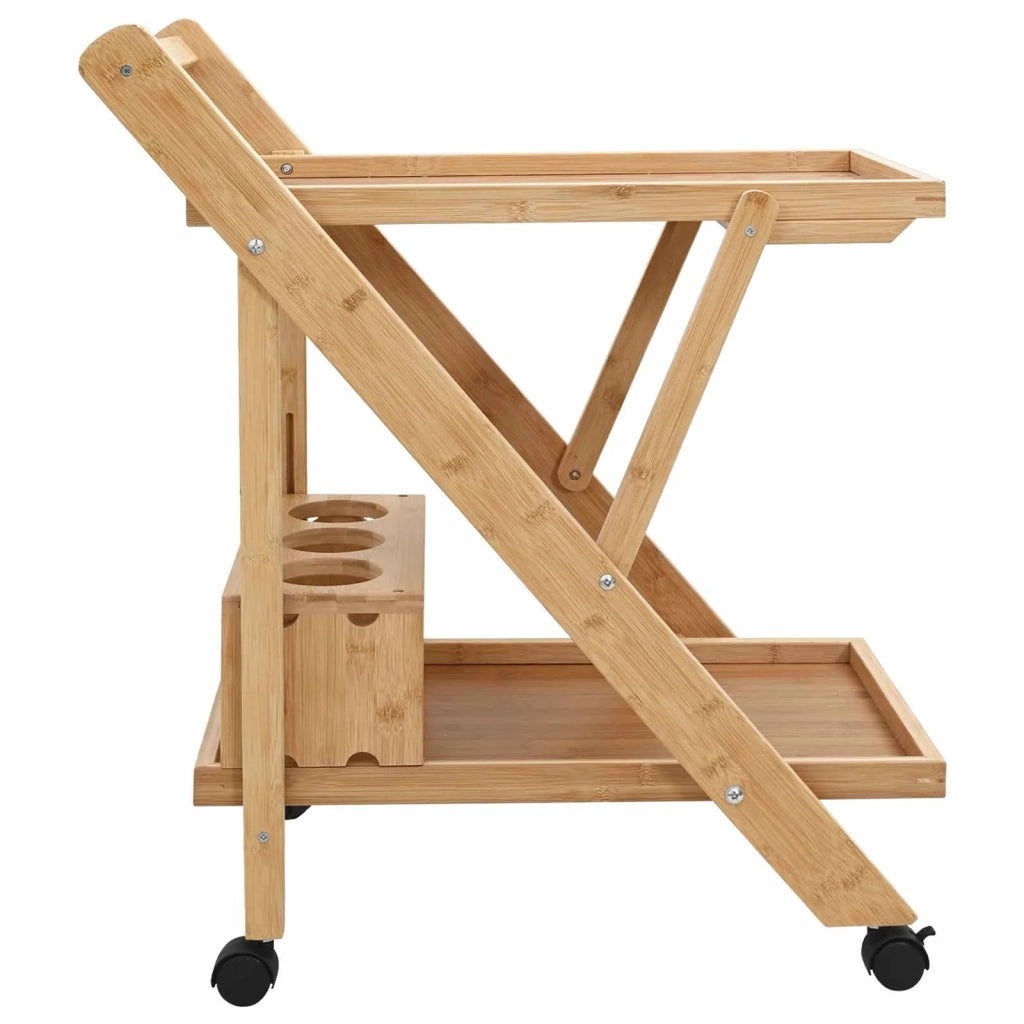 Carrello da Cucina con Ruote Marrone Chiaro 65 x 40,5 x 76,5 cm