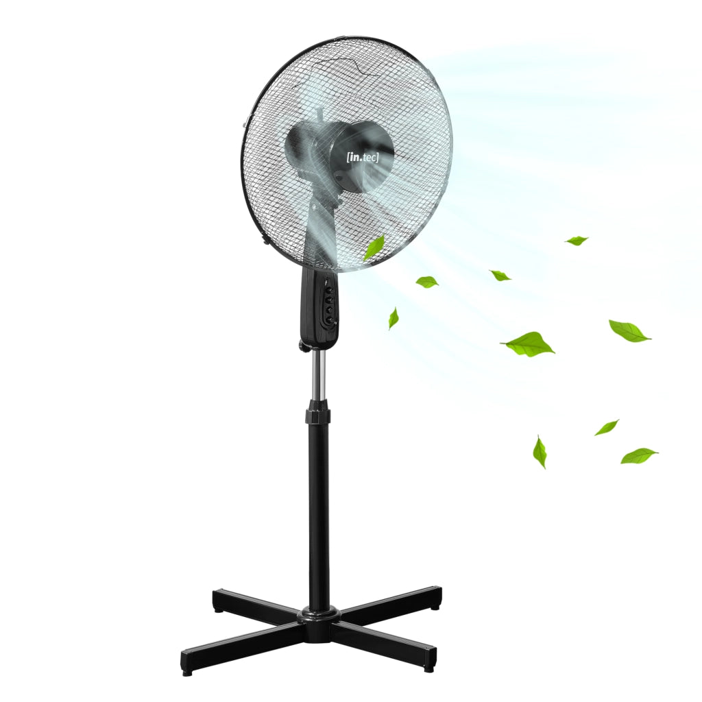 Ventilatore a Piantana con 3 Velocitá Altezza Regolabile max 120 cm Modalitá Oscillazione Motore 50W - Nero
