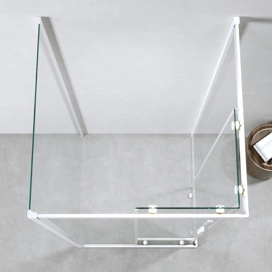 Cabina Doccia 3 Lati 80x80x80 Cm Scorrevole Profili Bianco Opaco 6mm| Neat