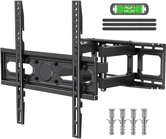 Supporto per schermo TV da parete regolabile per schermi da 26 a 70 pollici piani e curvi fino a 45 kg, supporto per schermo TV con massimo VESA 400x400 mm, regolabile in altezza EV1001