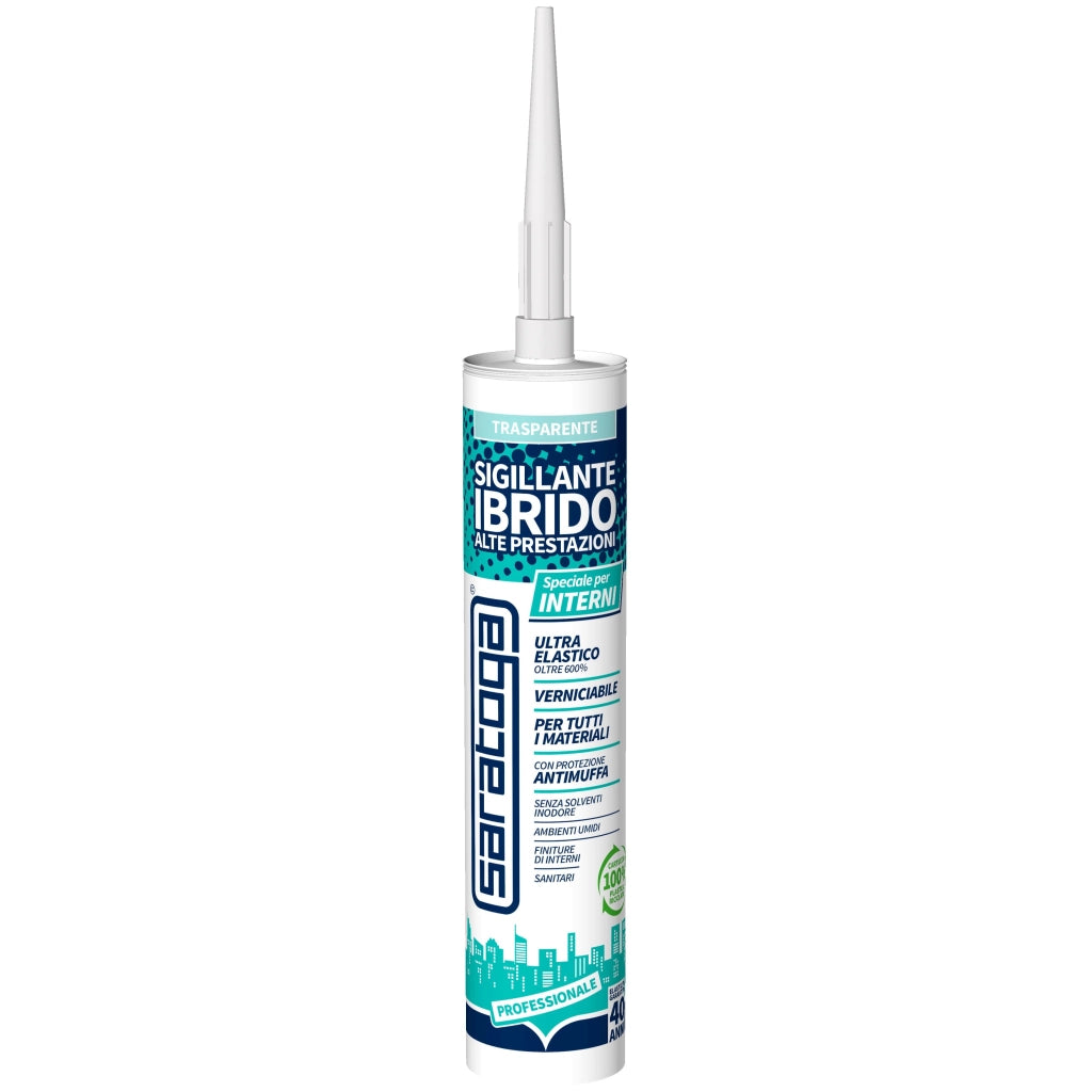 SILICONE IBRIDO TRASPARENTE PER INTERNI ALTE PRESTAZIONE SARATOGA