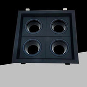 Trade Shop - Porta Faretto Quadruplo Orientabile Incasso Nero Per Lampadine Gu10/gu5.3 P33-n4 -