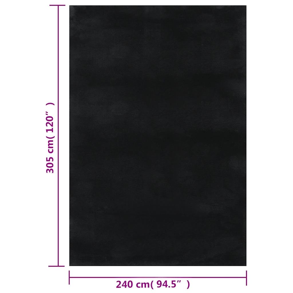 Tappeto Shaggy Nero 240x305 cm in Poliestere 353820
