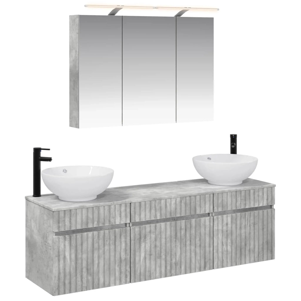 Set di Armadi da Bagno 4 pcs Grigio Cemento 3406618