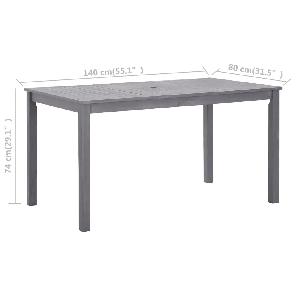 Tavolo da Giardino | Tavolino da esterno Grigio Slavato 140x80x74 cm in Legno Acacia