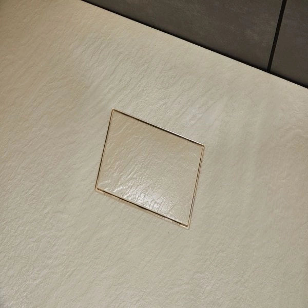 Piatto doccia in resina 90x90 cm effetto pietra colore beige CUBA