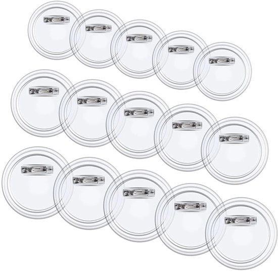 Kit per creare badge - Acrylico - Bottoni trasparenti - Hobby creativo - Adatto per ogni evento