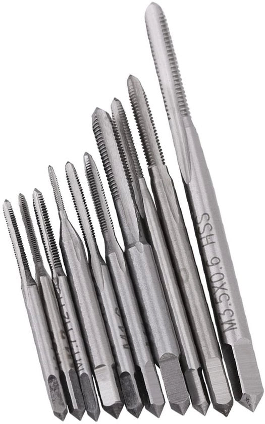 Set di punte per martello 2 mm - 10 pezzi - Acciaio rapido - Resistente al calore - Resistente allo sfregio - M1 a M3.5 - Duraturo con lunga durata - Tappi a mano
