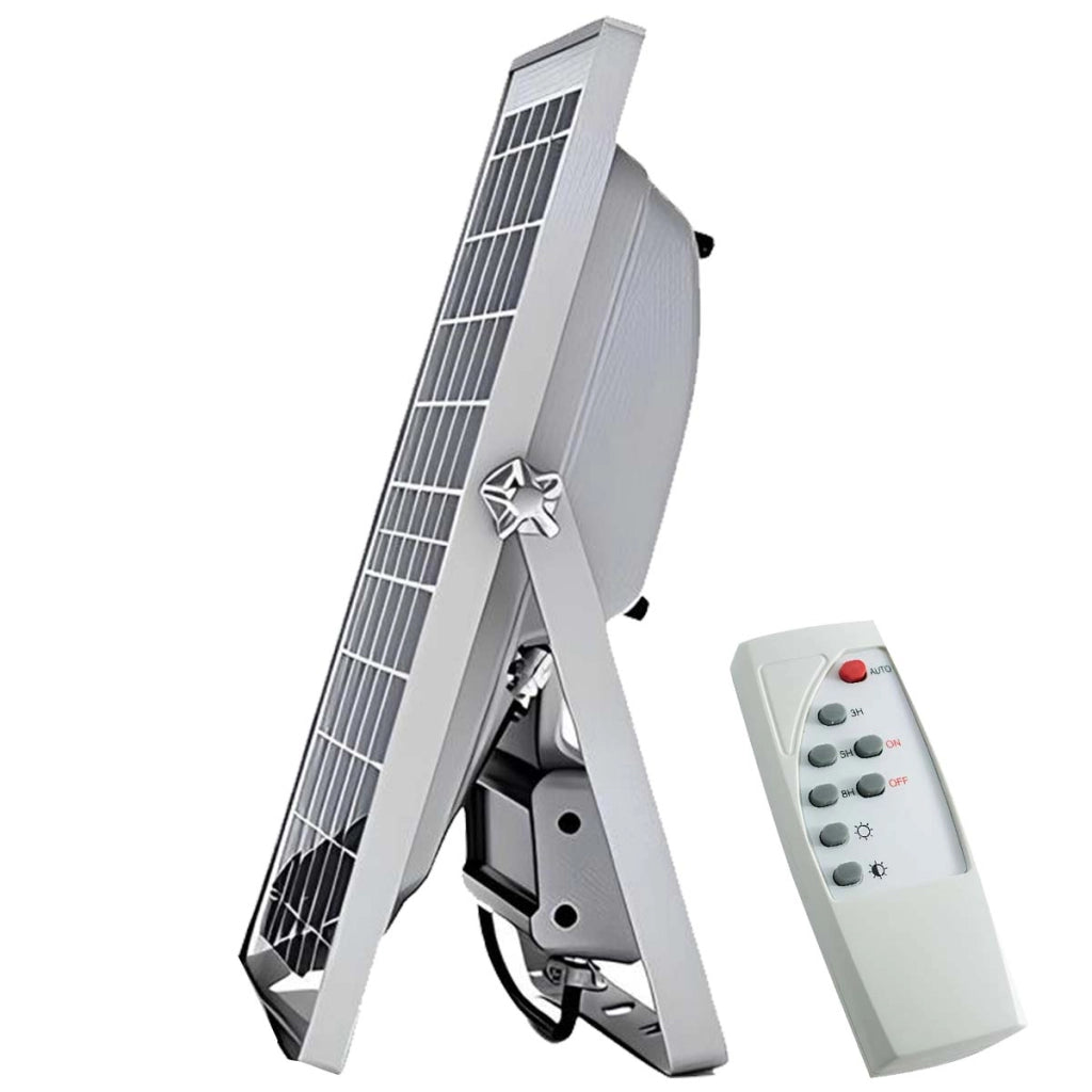 Proiettore Solare LED 200W IP67 con Pannello Solare Separato e Telecomando Nero trasparente Avizar