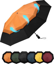 Parasole Opportuno - Ø 103cm - Mini Parasole - Automatico - Parasole da Viaggio - Extra Resistente, Compattabile & Impermeabile - Resistente al Vento - Ripiegabile - Arancione