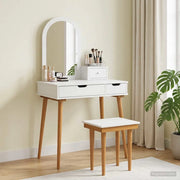 Set Tavolo da Trucco FAUSKE 4 pcs Bianco 76 x 50 x 143 cm 3438592